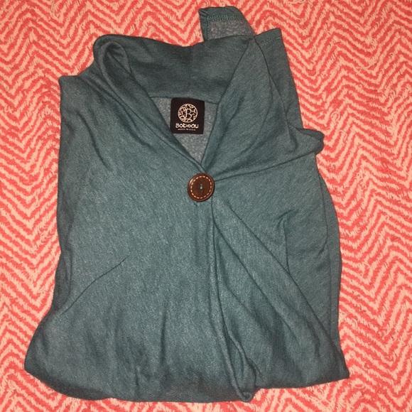 Sweaters - Bobeau One Button Fleece Wrap Cardigan